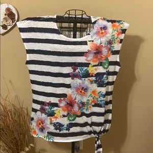 Floral stripe shirt